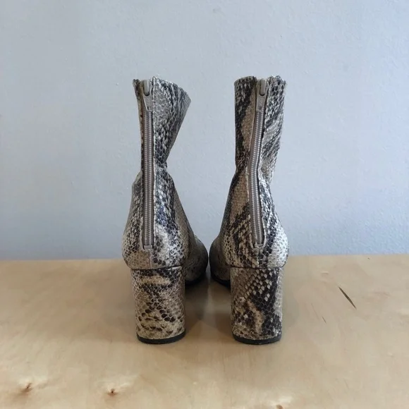 Free People Snakeskin Print Ankle Booties in Beige and Brown - Picture 6 of 8